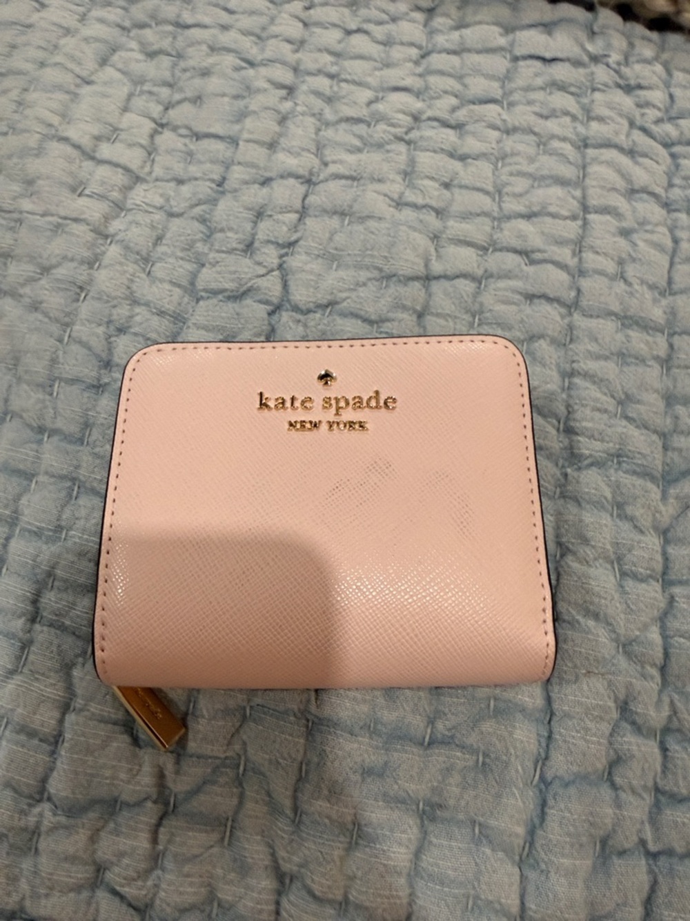 kate spade Light Pink Saffiano Zip Wallet